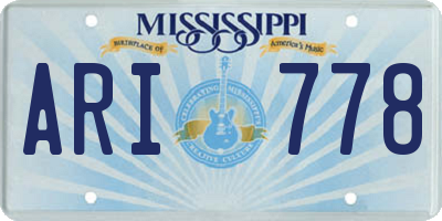 MS license plate ARI778