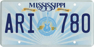 MS license plate ARI780