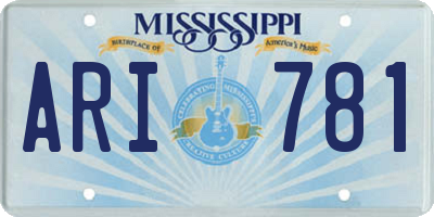 MS license plate ARI781