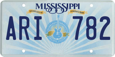 MS license plate ARI782