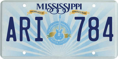 MS license plate ARI784