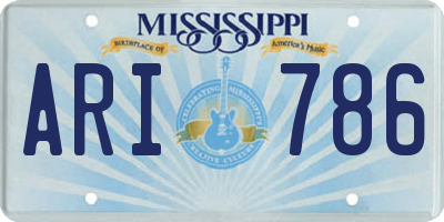 MS license plate ARI786