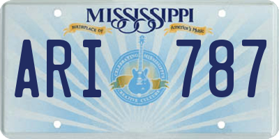 MS license plate ARI787