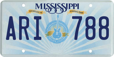 MS license plate ARI788