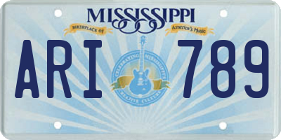 MS license plate ARI789