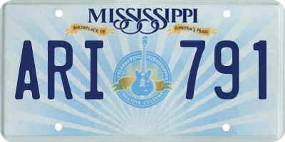 MS license plate ARI791