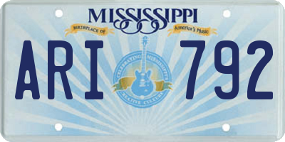 MS license plate ARI792