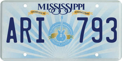 MS license plate ARI793