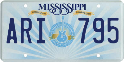 MS license plate ARI795
