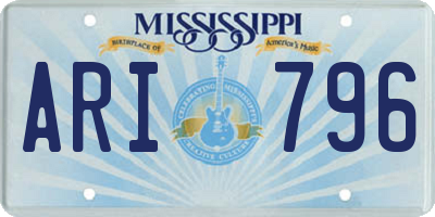MS license plate ARI796