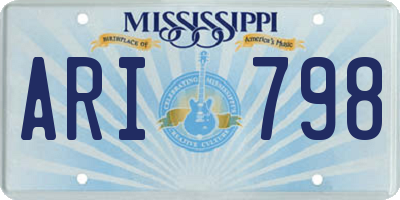 MS license plate ARI798