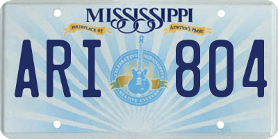 MS license plate ARI804