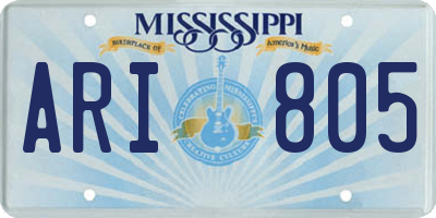 MS license plate ARI805