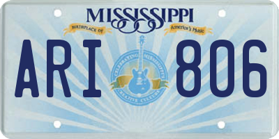 MS license plate ARI806