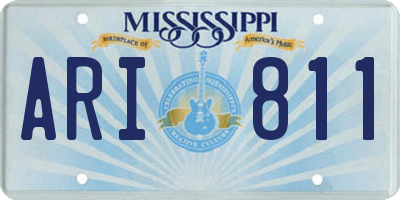 MS license plate ARI811