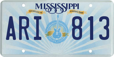MS license plate ARI813