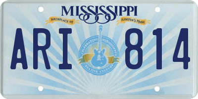 MS license plate ARI814