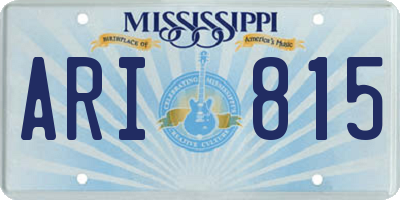 MS license plate ARI815