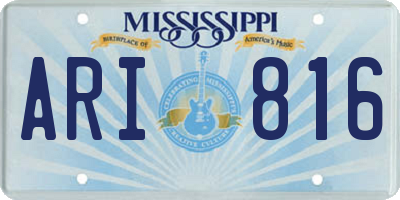 MS license plate ARI816