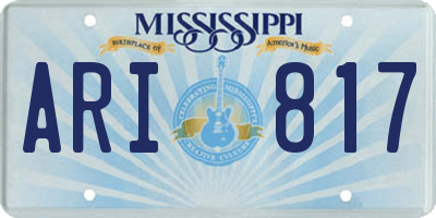 MS license plate ARI817