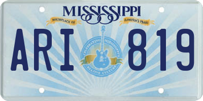 MS license plate ARI819
