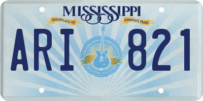 MS license plate ARI821