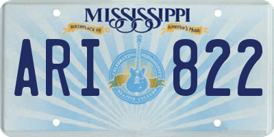 MS license plate ARI822