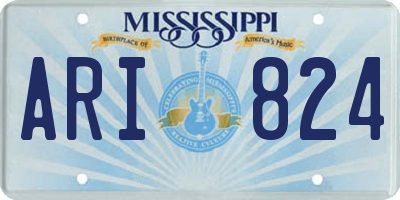 MS license plate ARI824