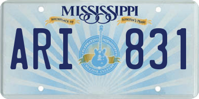 MS license plate ARI831