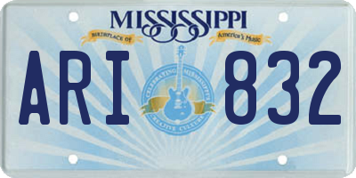 MS license plate ARI832