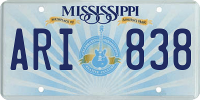 MS license plate ARI838
