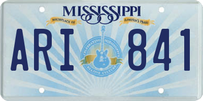 MS license plate ARI841