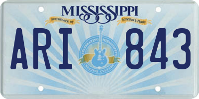 MS license plate ARI843