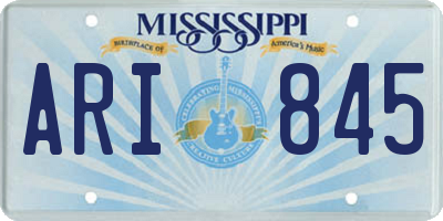 MS license plate ARI845