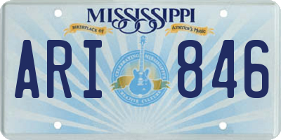 MS license plate ARI846