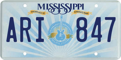 MS license plate ARI847