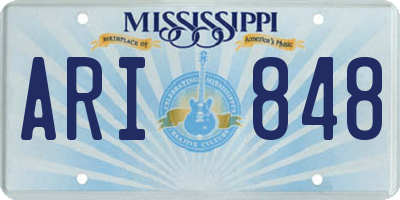 MS license plate ARI848