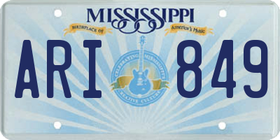 MS license plate ARI849