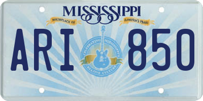 MS license plate ARI850