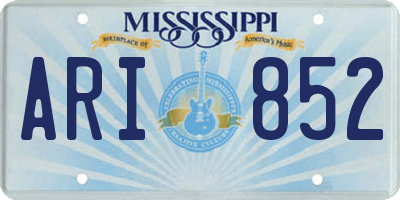 MS license plate ARI852