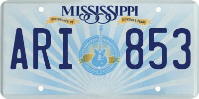 MS license plate ARI853