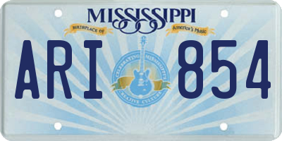 MS license plate ARI854