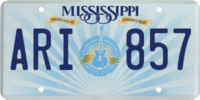 MS license plate ARI857