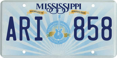 MS license plate ARI858