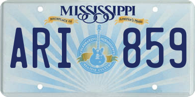 MS license plate ARI859
