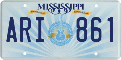 MS license plate ARI861