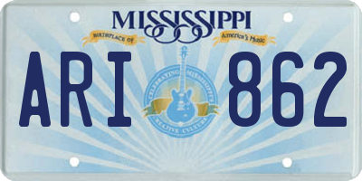 MS license plate ARI862