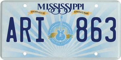 MS license plate ARI863