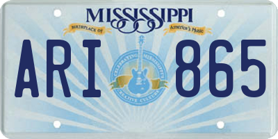 MS license plate ARI865