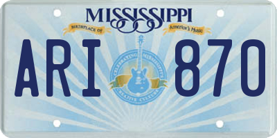 MS license plate ARI870